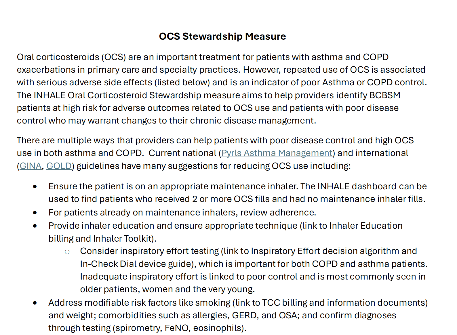 OCS Stewardship Measure Overview
